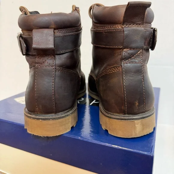 Johnston & Murphy Lombard Cap Toe Rich Brown Lace-Up Boots Size 10 M - Picture 5 of 12